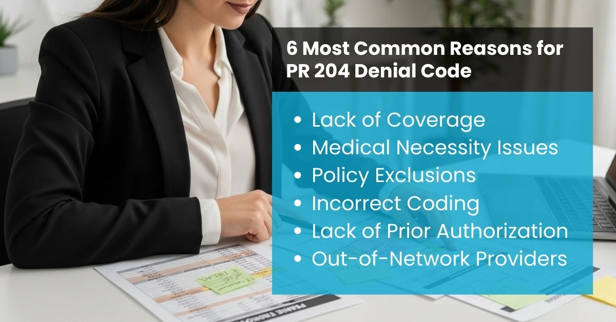 6 Most Common Reasons for PR 204 Denial Code