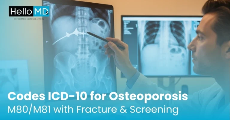 Codes ICD-10 for Osteoporosis: M80/M81 with Fracture & Screening