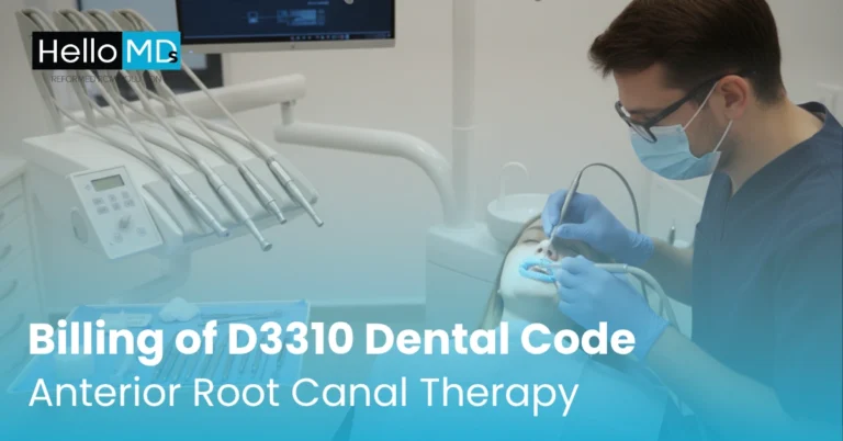 Billing of D3310 Dental Code: Anterior Root Canal Therapy