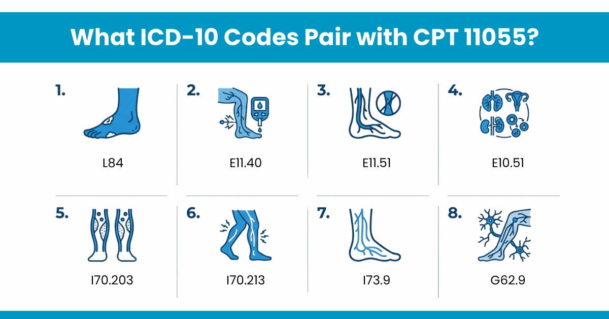 What ICD-10 Codes Pair with CPT 11055