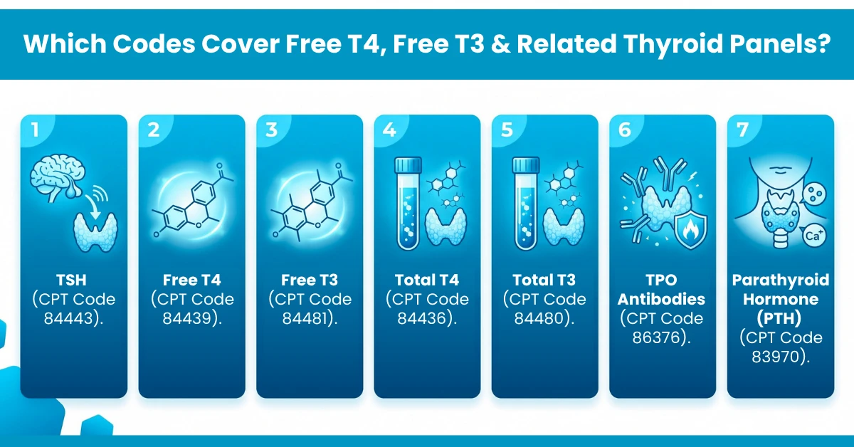 Which Codes Cover Free T4, Free T3 & Related Thyroid Panels